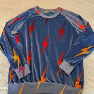 Blue Lightning Bolt Sweatshirt by Aviator Nation Sz L